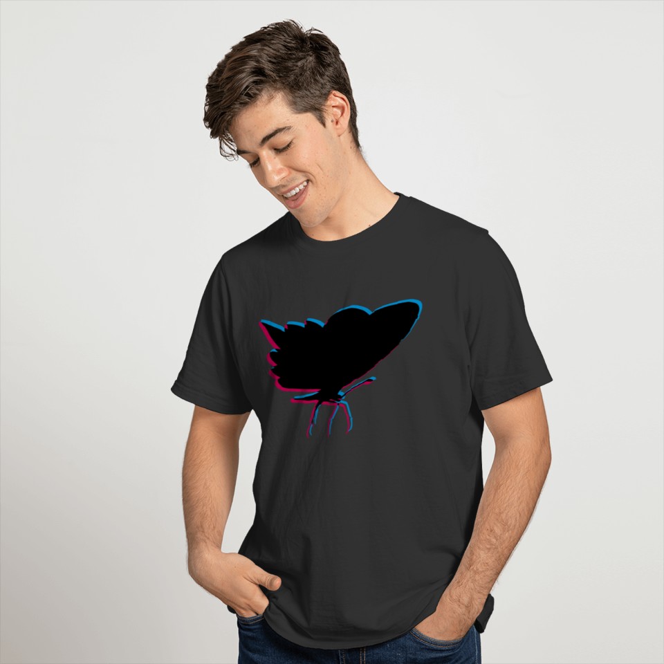 3d butterfly silhouette T-shirt