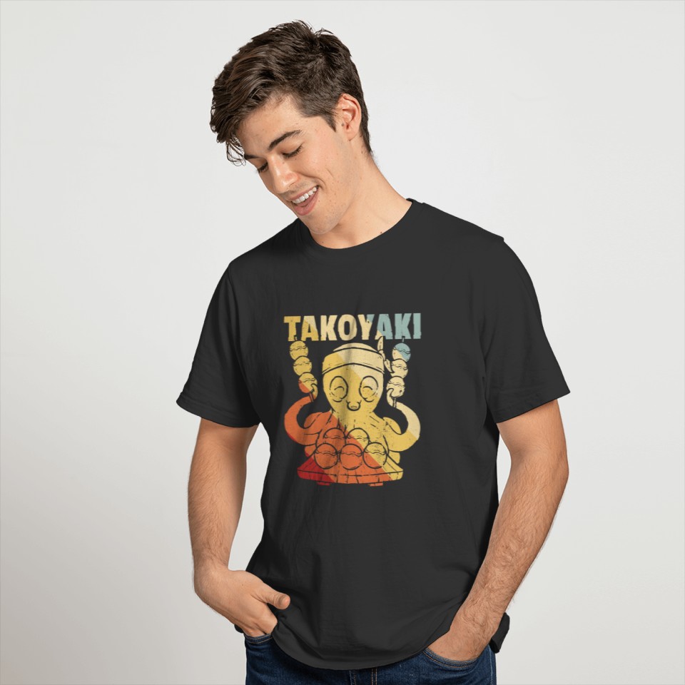 Takoyaki octopus Squid Japanese Retro T-shirt