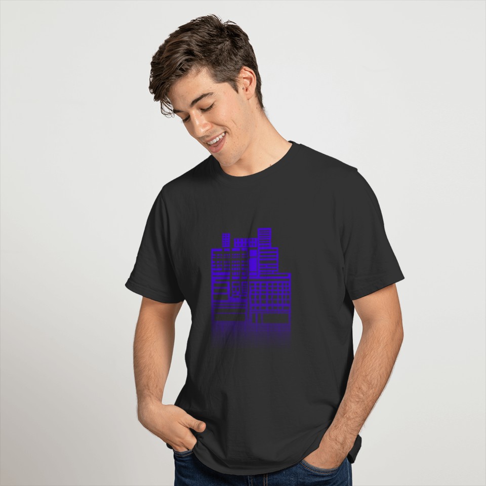 8 bit city- blue version T-shirt