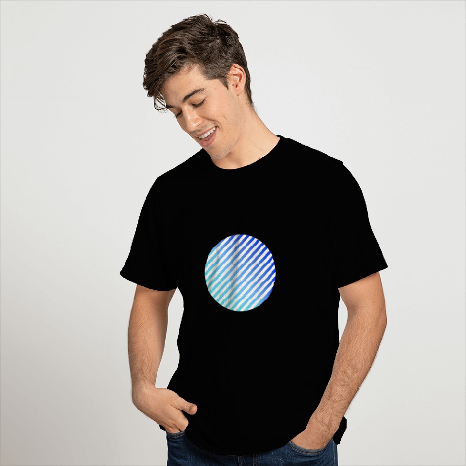 Light Blue White Circle T Shirts