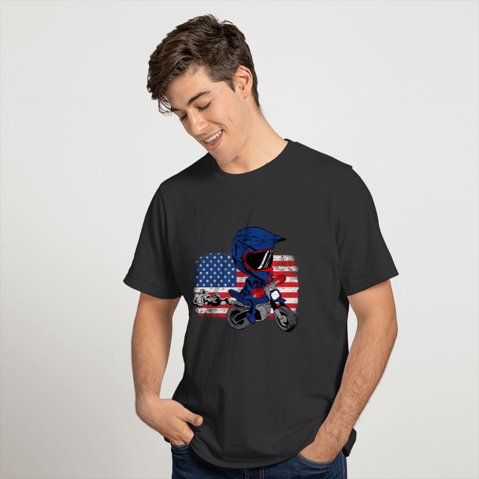 Racing Shirt With A American Flag "Drag Racing" T-shirt