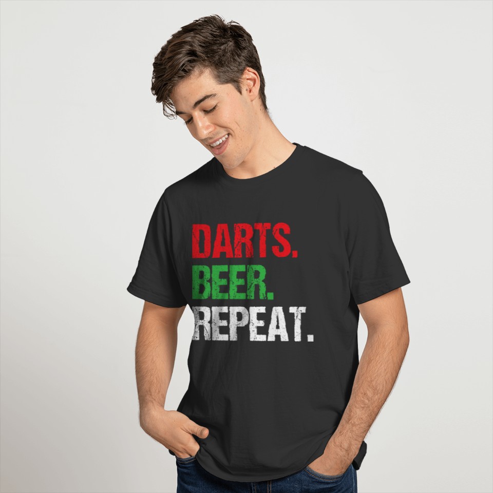Darts Beer Repeat Sport Competition Player Gift T-shirt