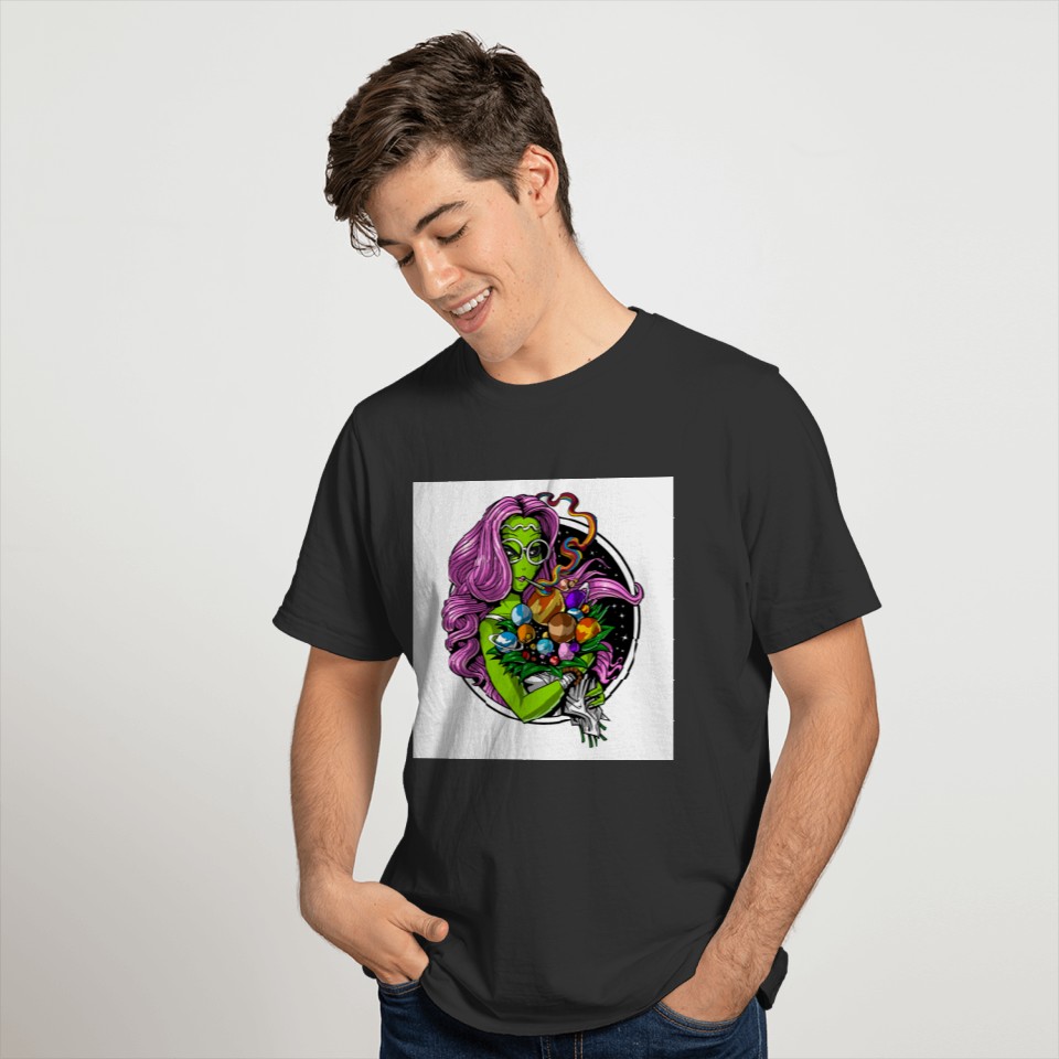 Alien Hippie Stoner T-shirt