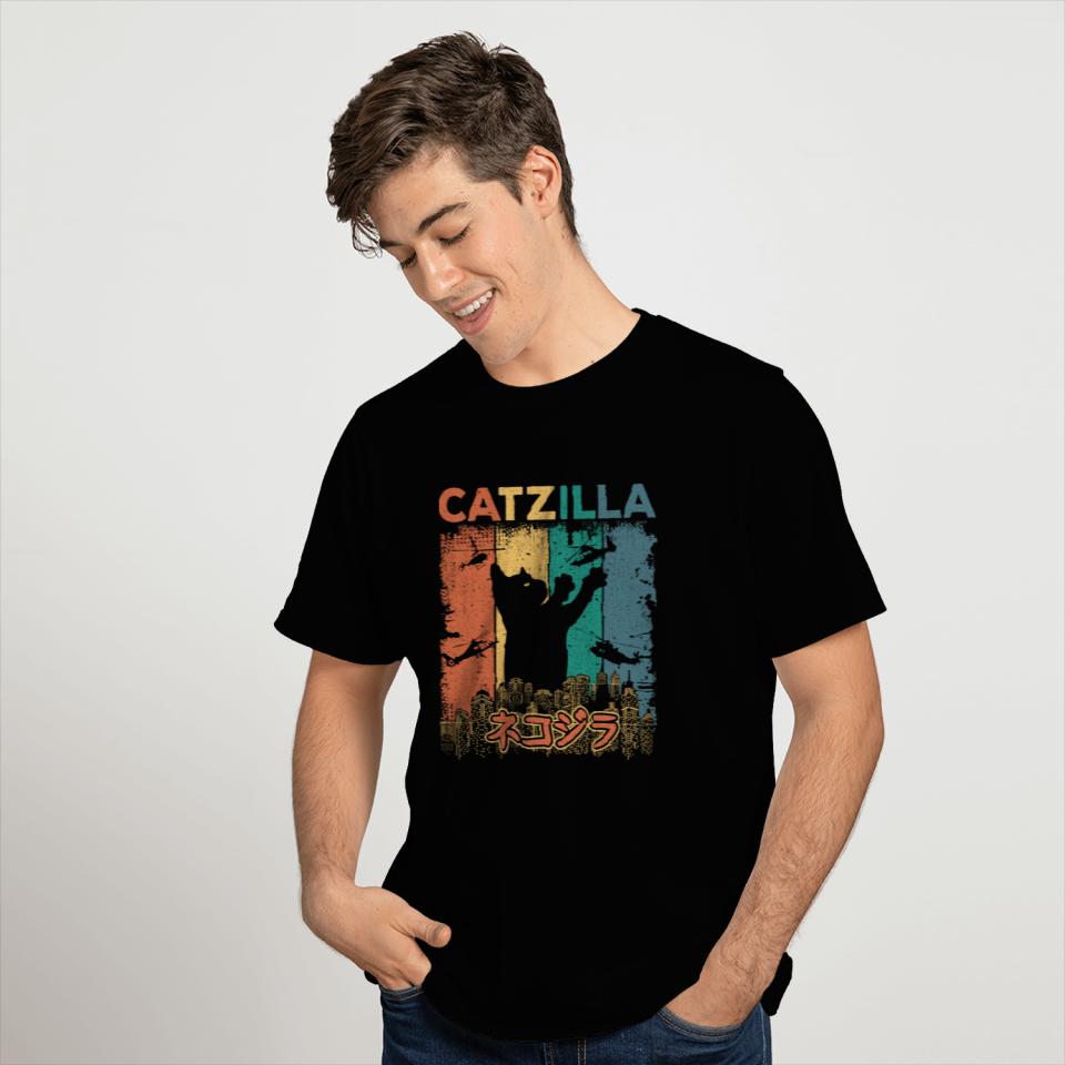 Vintage Retro Catzilla - Kitty Cat lovers T Shirts