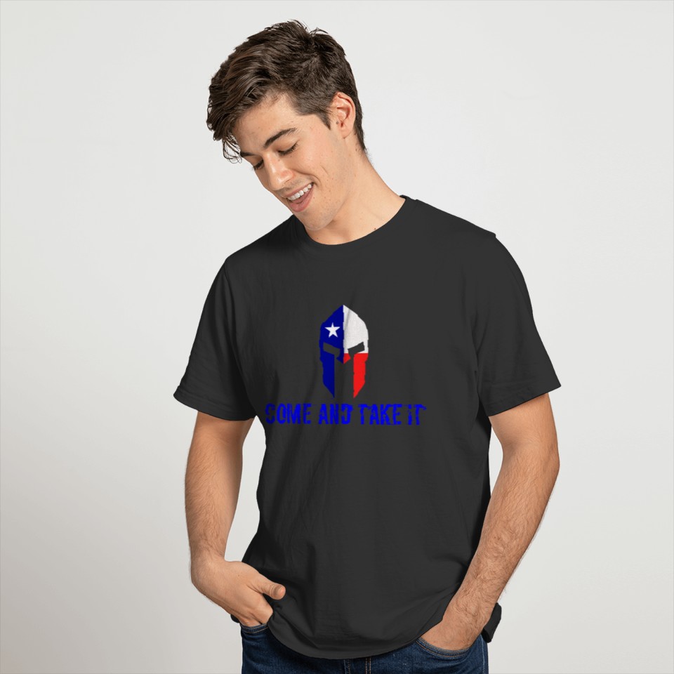 Spartan Helmet Texas flag- Come and take it T Shirts