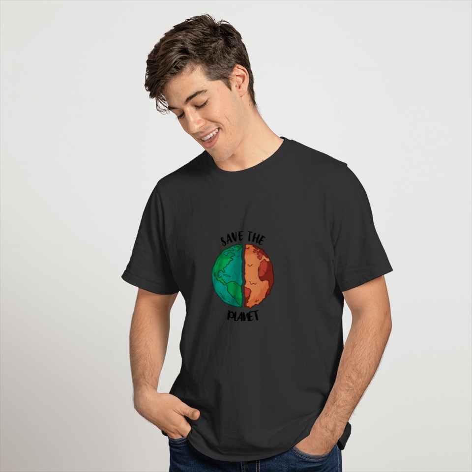Save the Planet black T Shirts