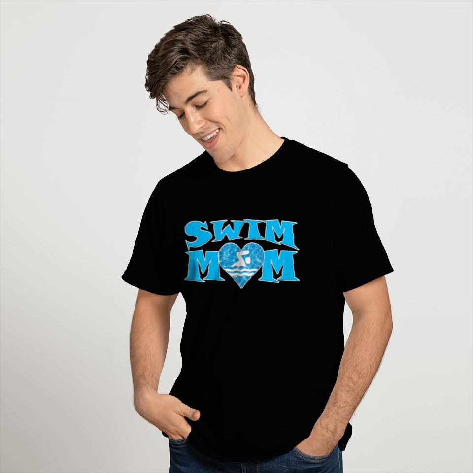 Swim Mom Swimming and Diving Heart T Shirts