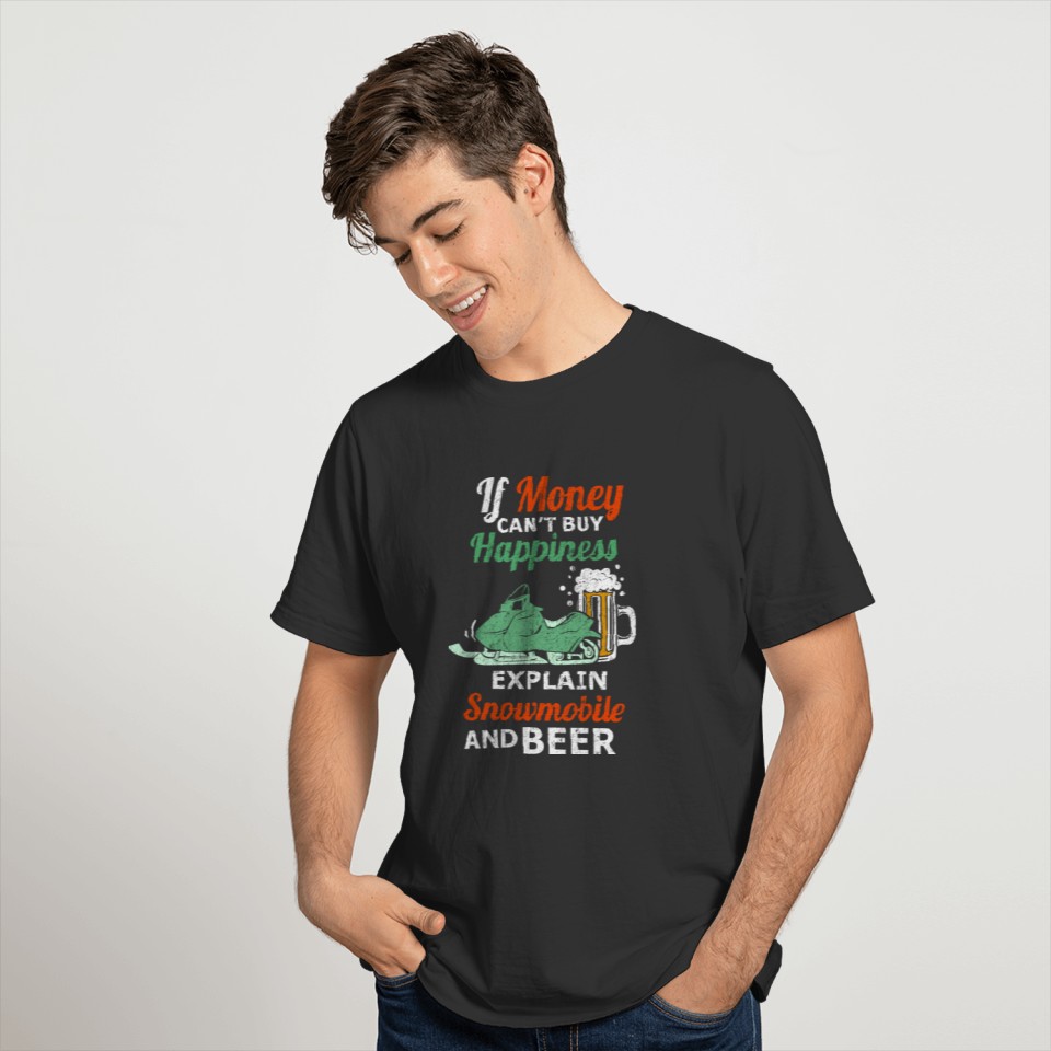 Snowmobile And Beer Winter Snowmobiler T-shirt