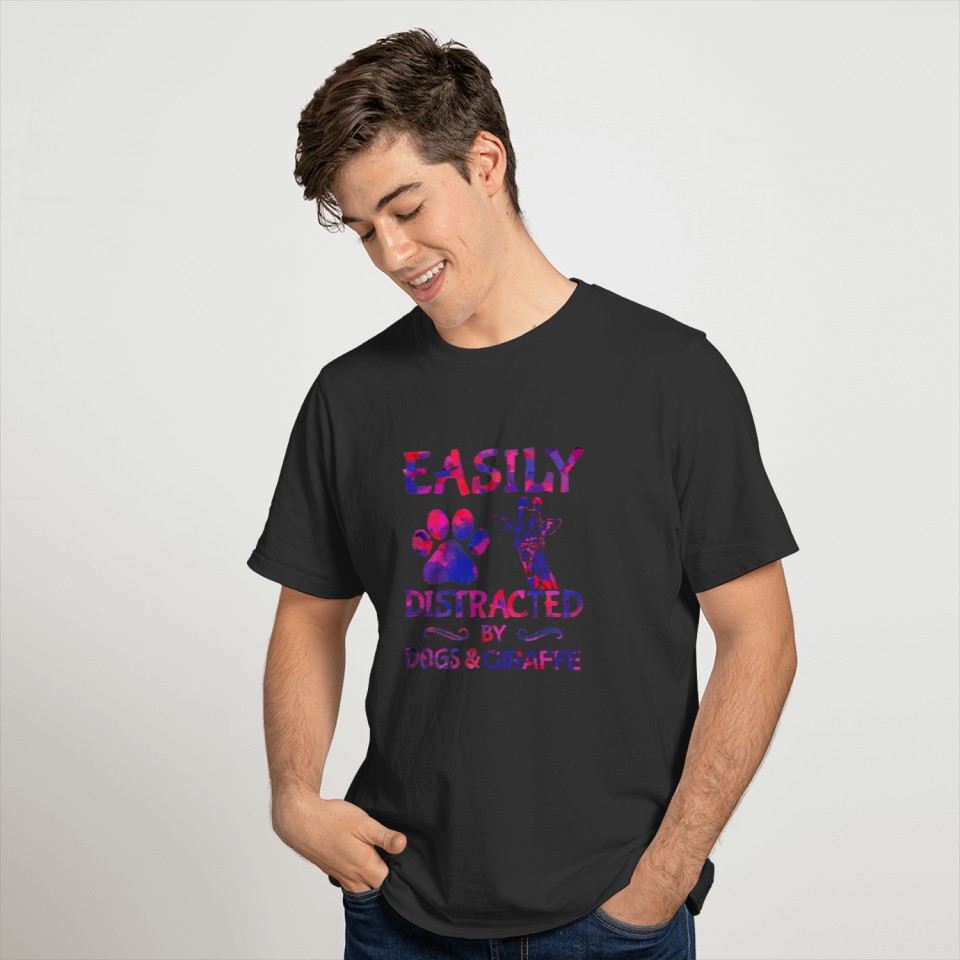 Easily Distracted By Dogs Giraffe T-shirt