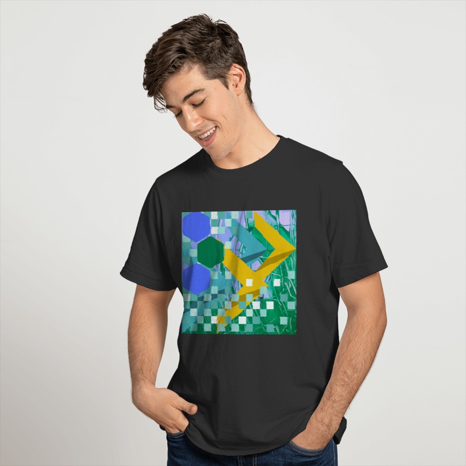 Abstract blue.green,yellow,glass,water, T-shirt