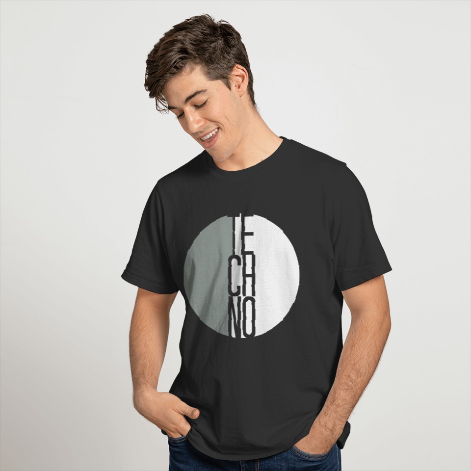 Text circle techno T-shirt