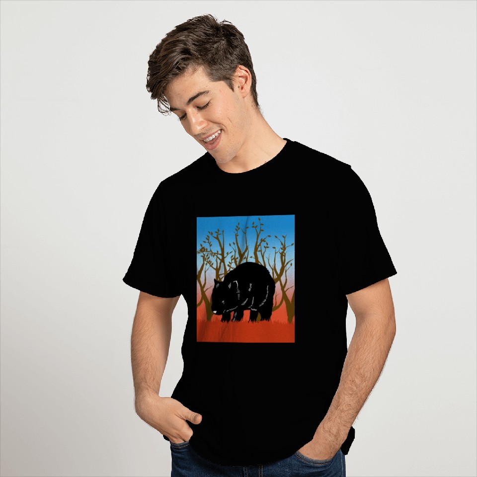 Wombat In The Outback In Australia T Shirts