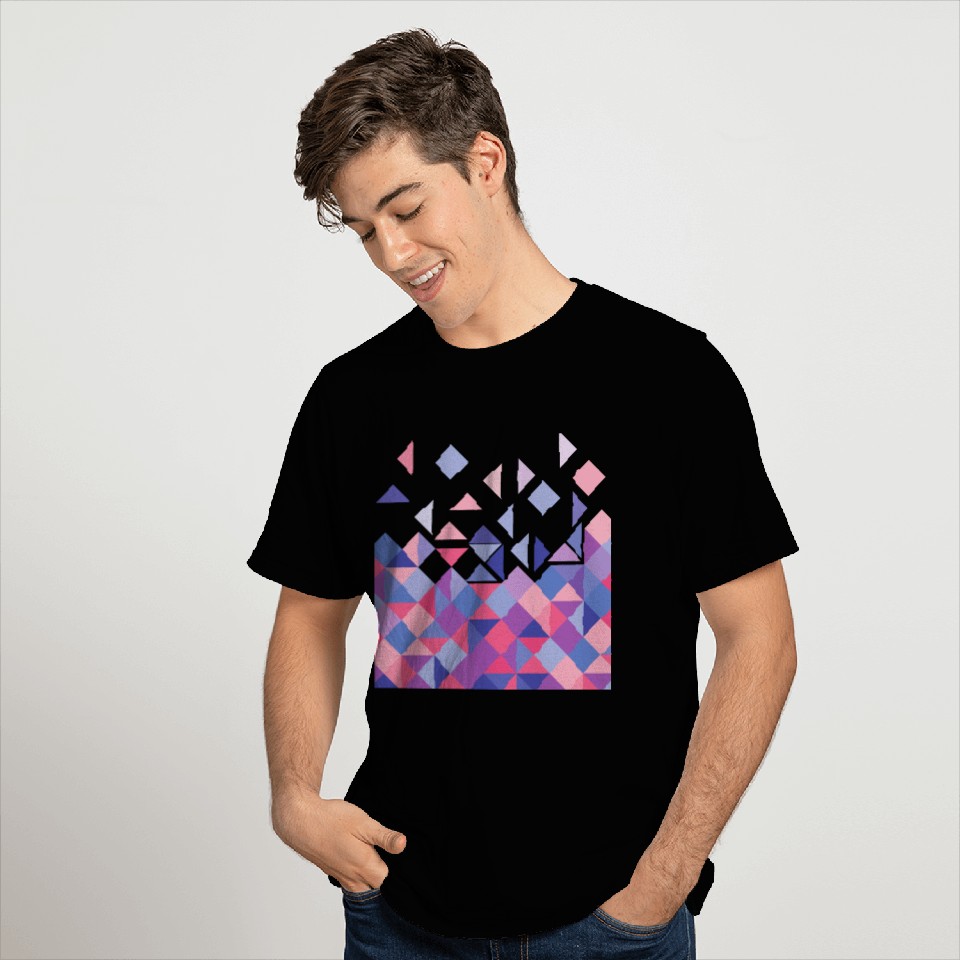 pastel lilac purple blue pink geometric triangles T Shirts