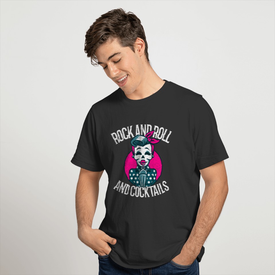 Rock and Roll Rockabilly Rockmusik Cocktails T Shirts