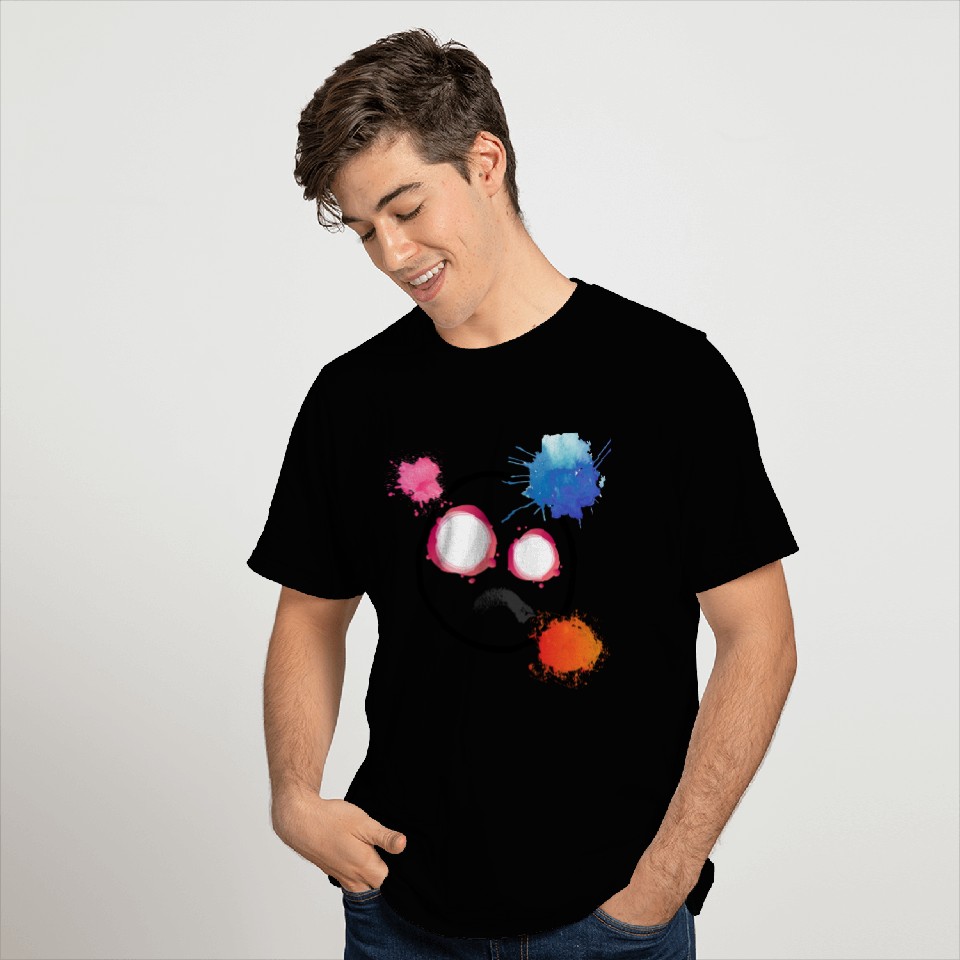 Sad face paint splatter T Shirts