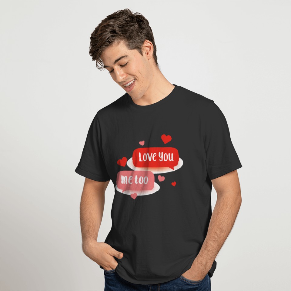 Cute love chat message with red and pink hearts T Shirts
