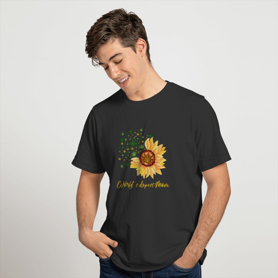 World's Dopest Mom Sunflower and Weed T-shirt