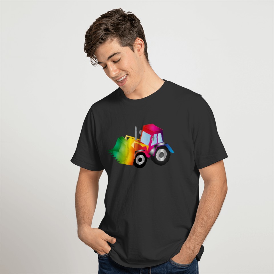 Toy excavator in rainbow colors T-shirt