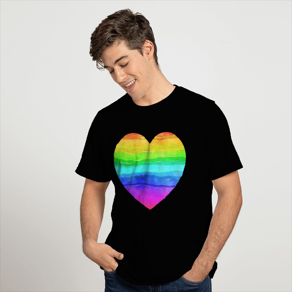 Rainbow heart. T Shirts