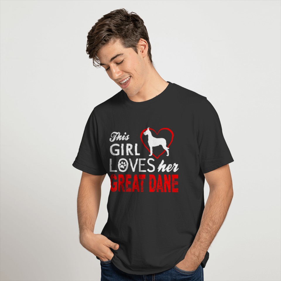Cute This Girl Loves Her Great Dane Dog Lover T Shirts