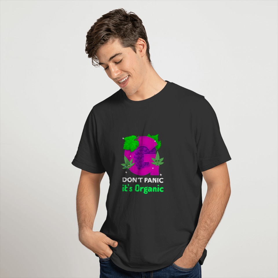 dont panic its organic leaves and grape T-shirt