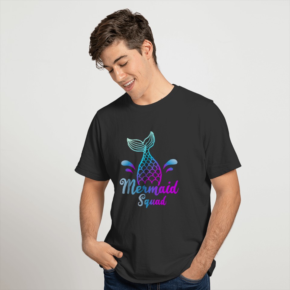 Mermaid Squad Matching Birthday Gift T-shirt