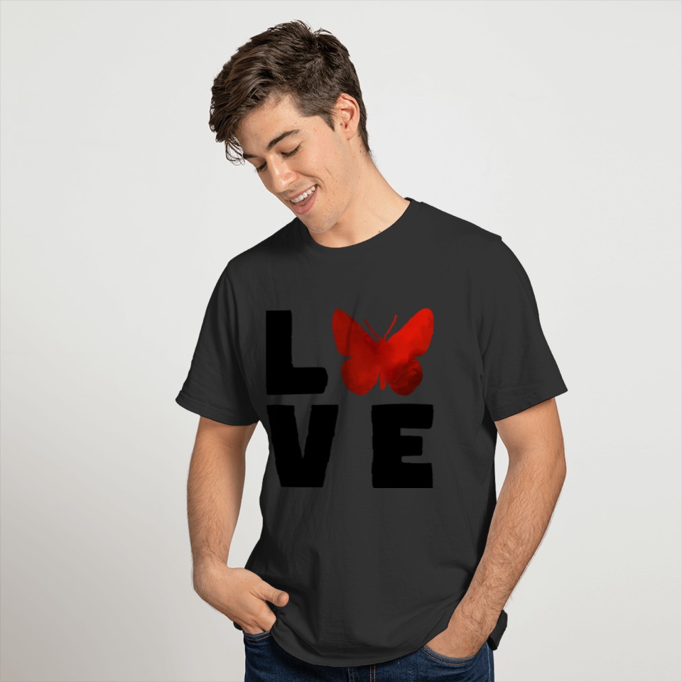 Red Butterfly Love T-shirt