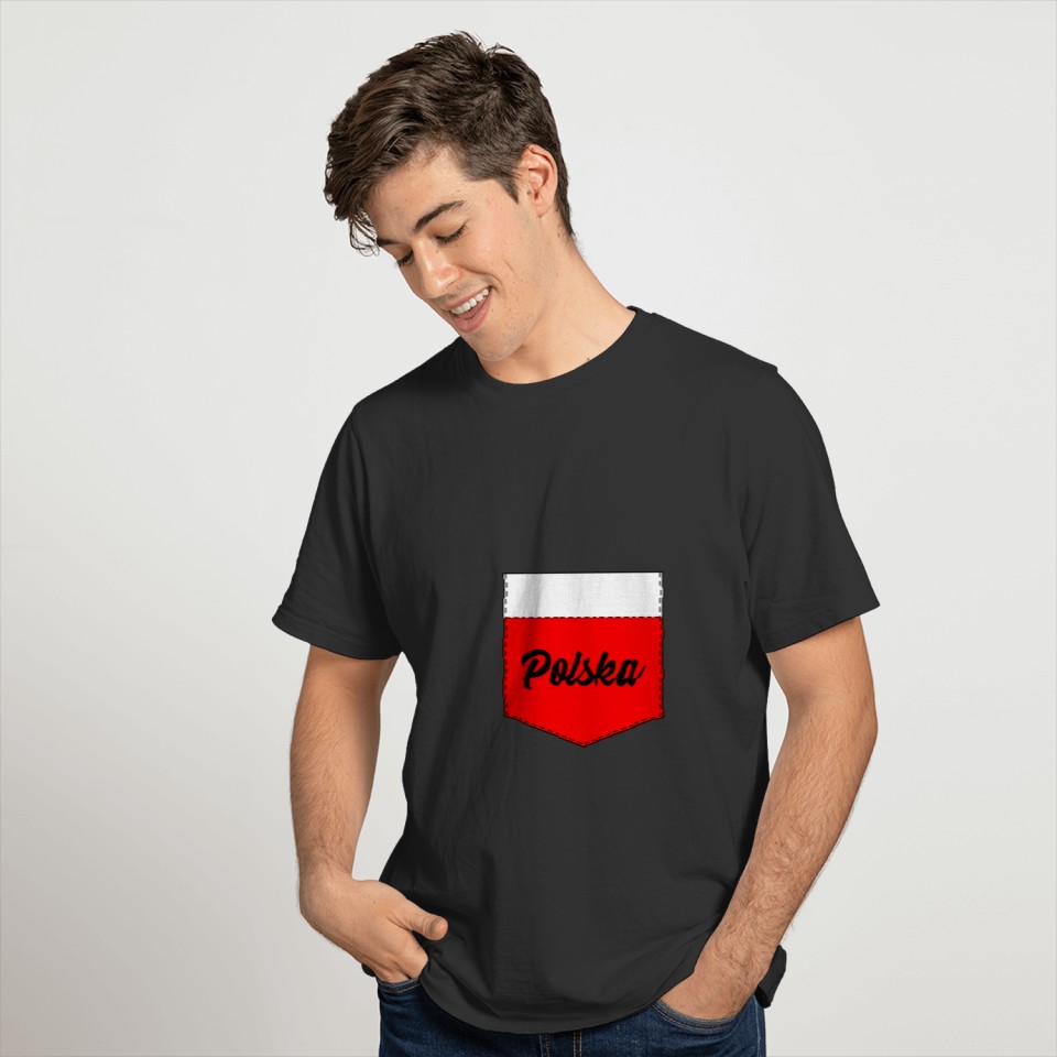 Poland Pocket Polish Flag Pole T-shirt