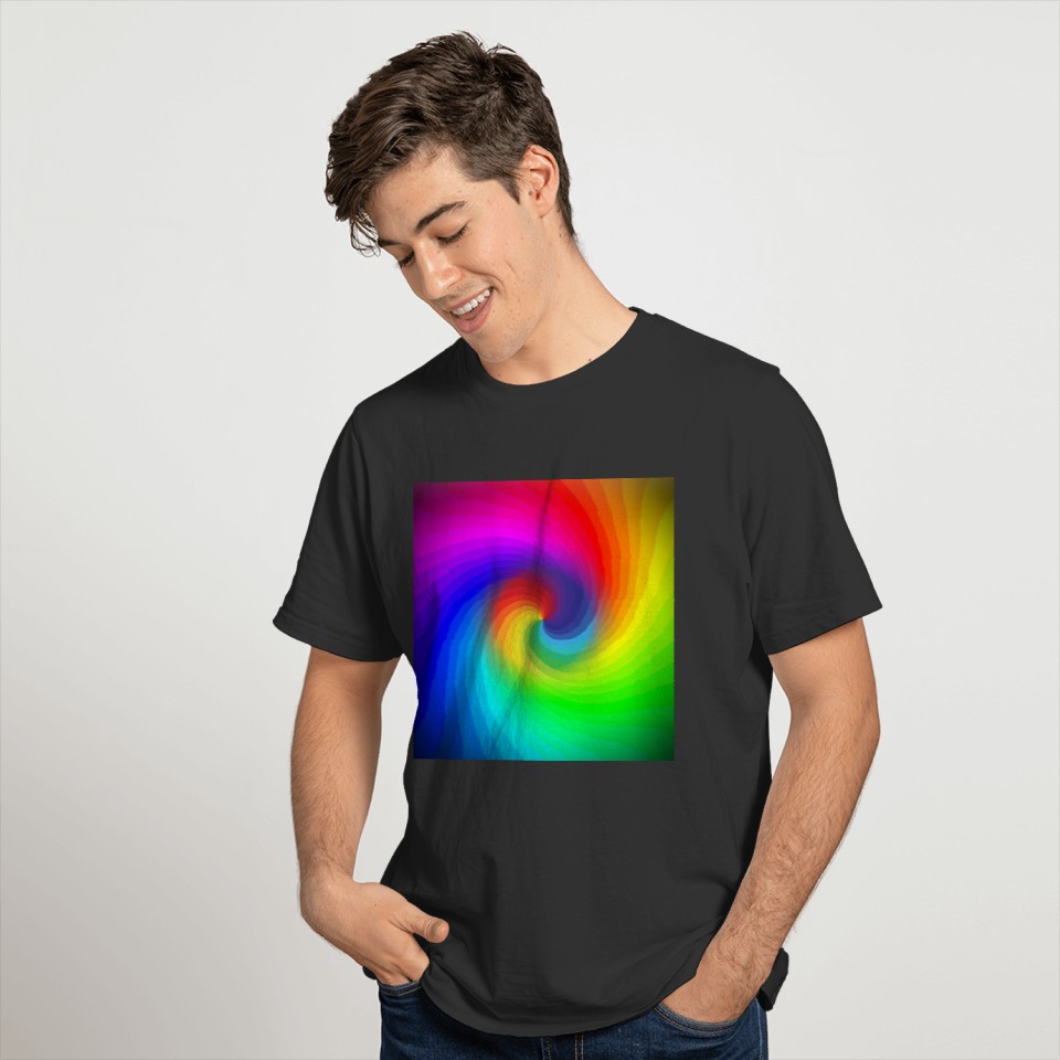 Cute Colorful Tie Dye Rainbow Swirl Art Pattern T Shirts