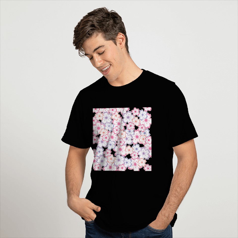 Sakura Flowers Pattern - Cool Cherry Blossom Print T Shirts