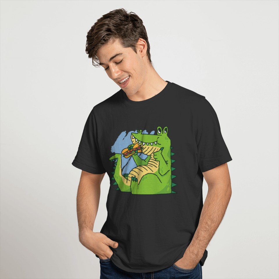 Alligator Eating Sandwich T Shirts
