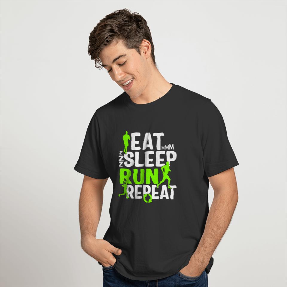 Eat Sleep Run Repeat, Running Shirt, Workout Tank T-shirt