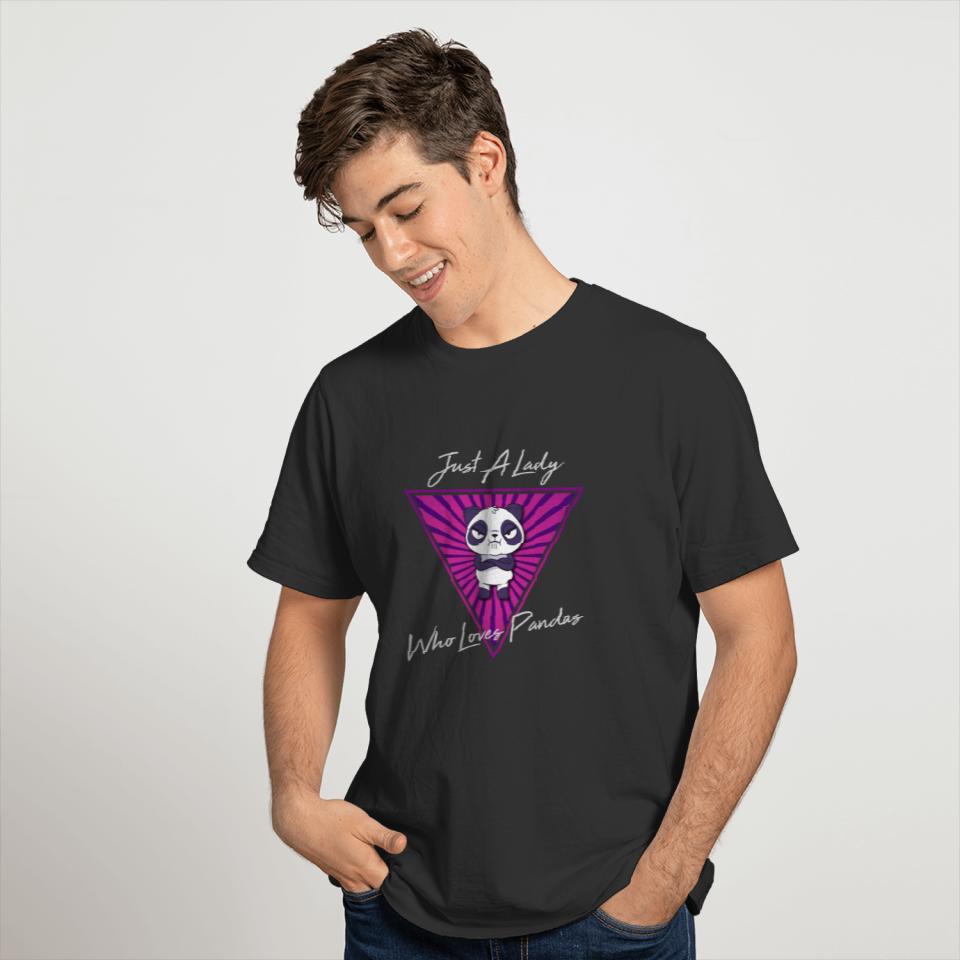 Just A Lady Who Loves Pandas - Panda Design T-shirt