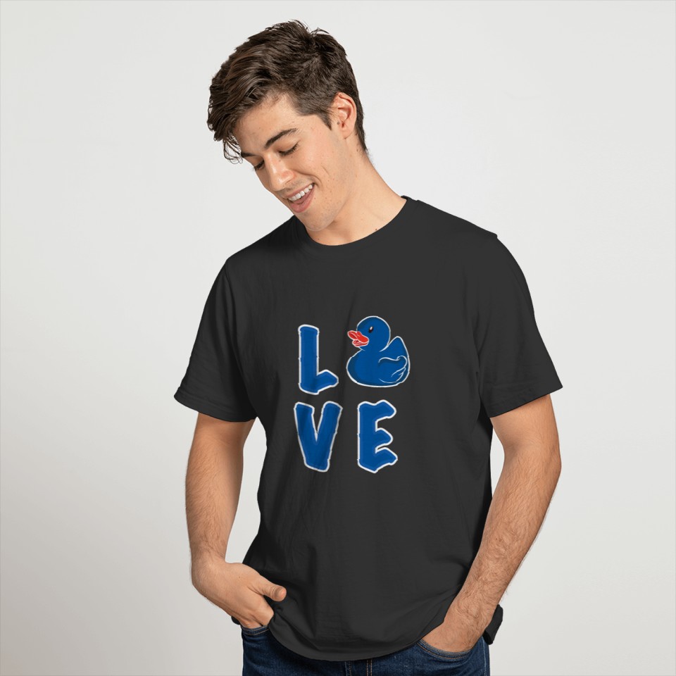 Love rubber ducks - blue duck in love T Shirts