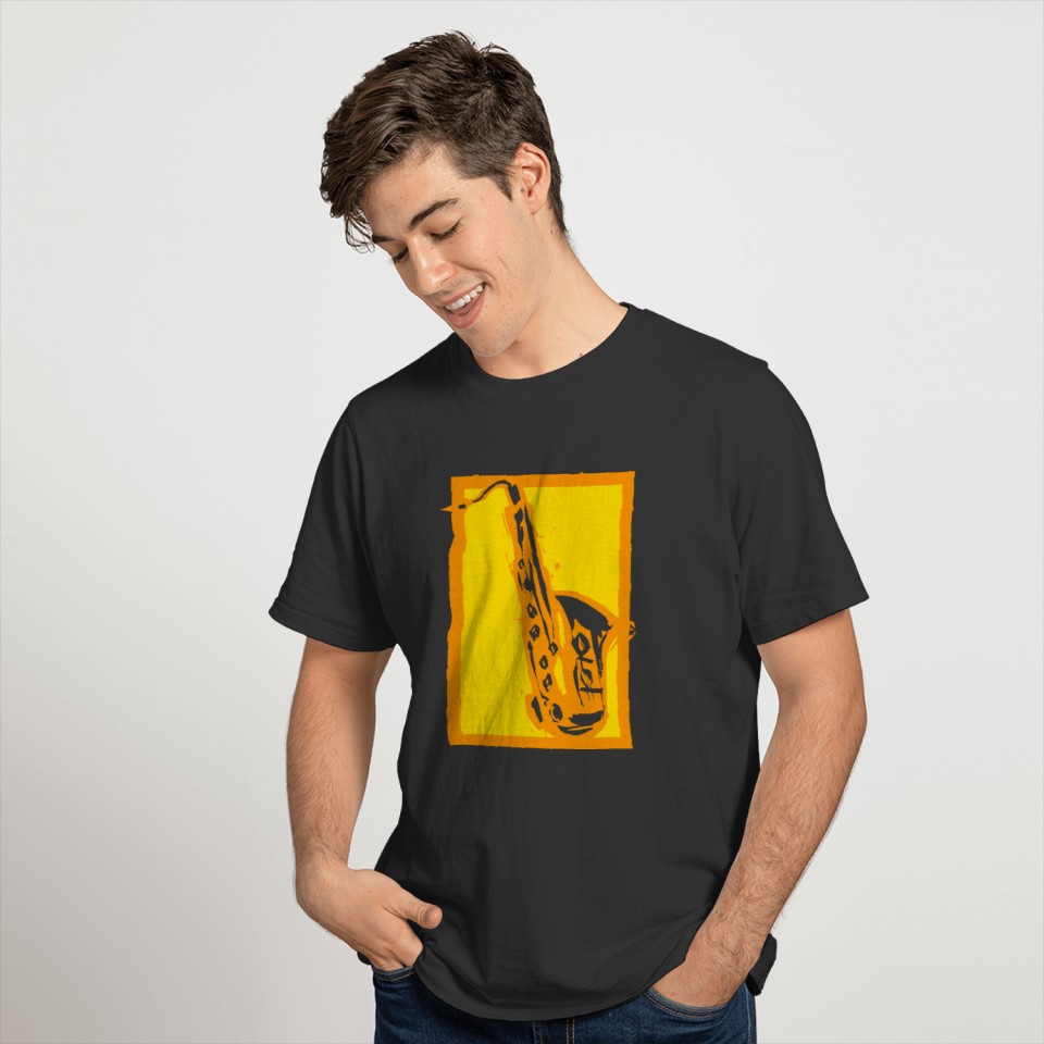 Saxophone - Woodcut T-shirt