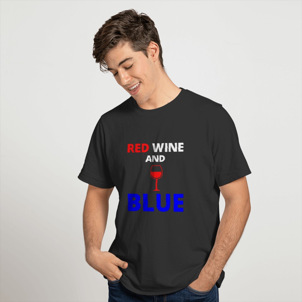 red wine and blue T Shirts