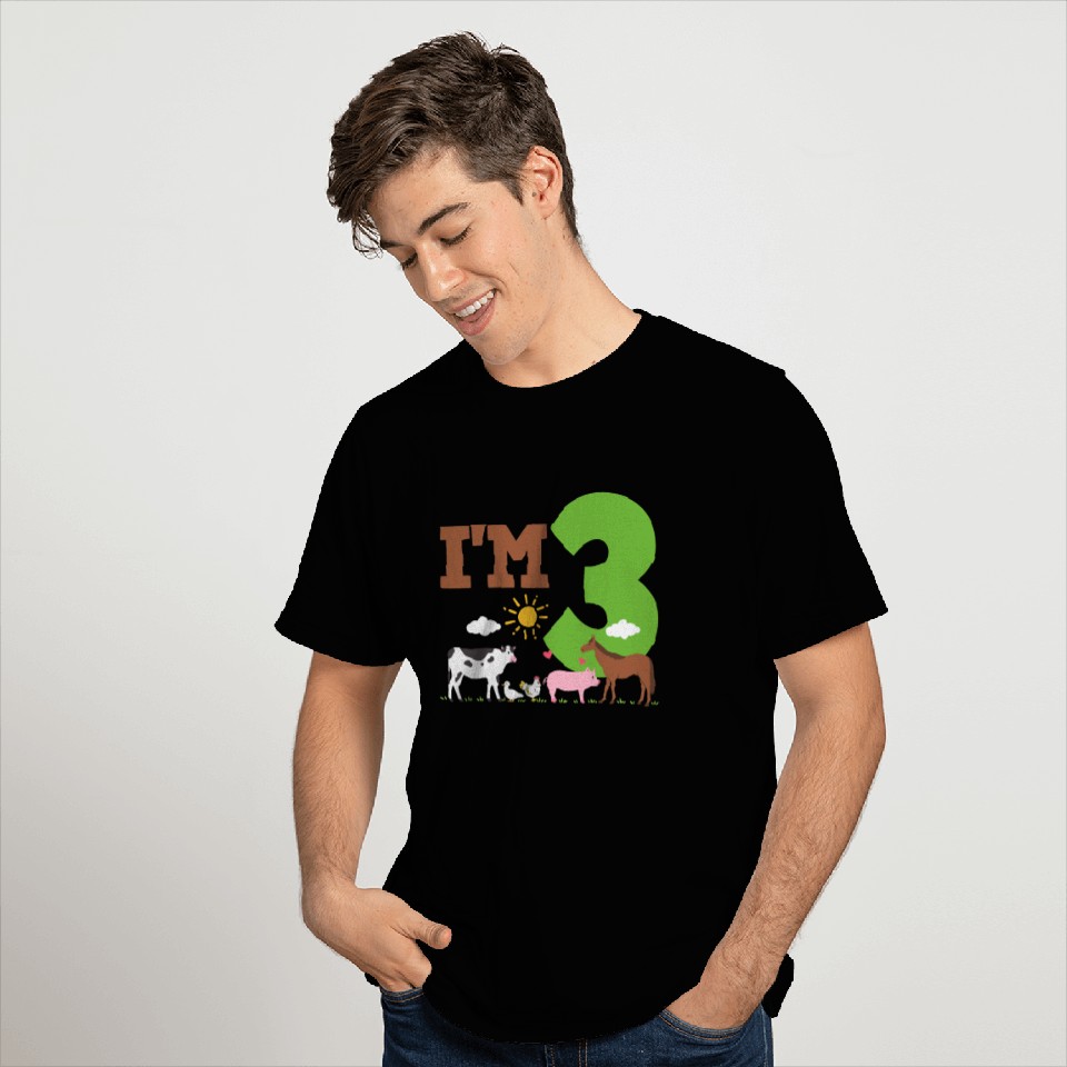 3rd Birthday Farm Animals T Shirts
