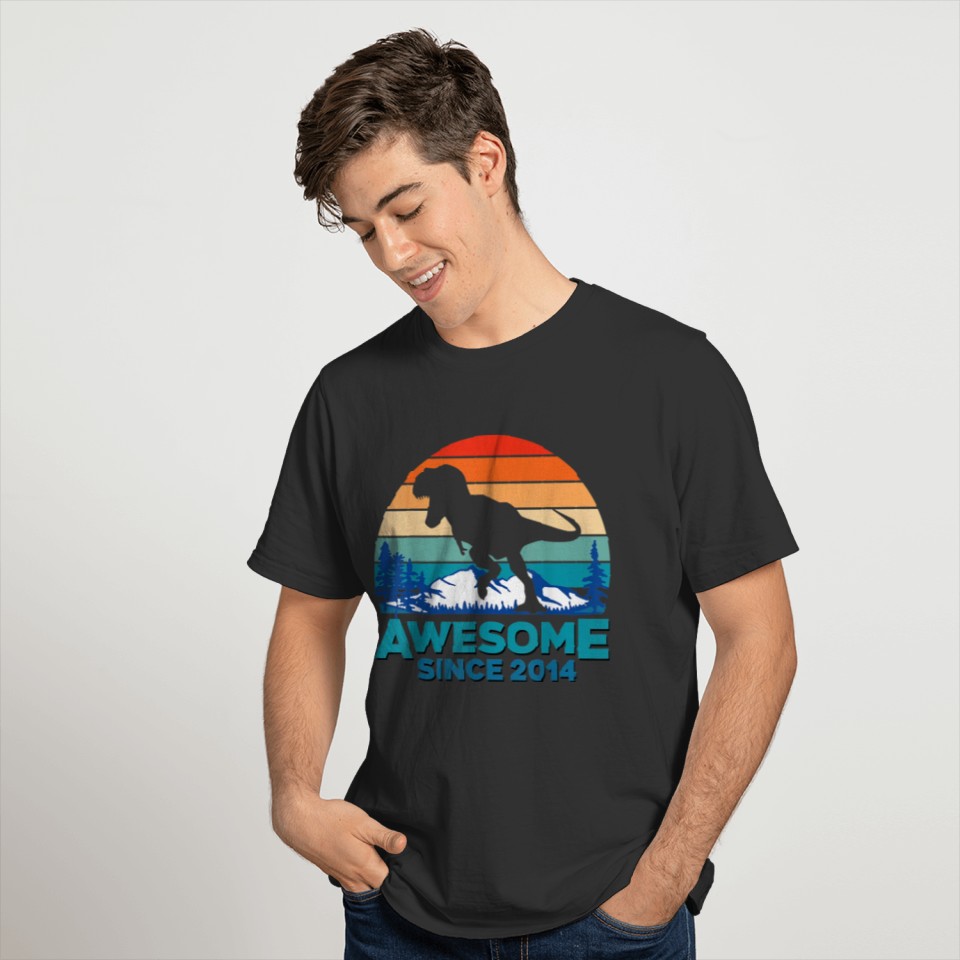 Awesome Since 2014 7 Years Old Dinosaur 634 T-shirt