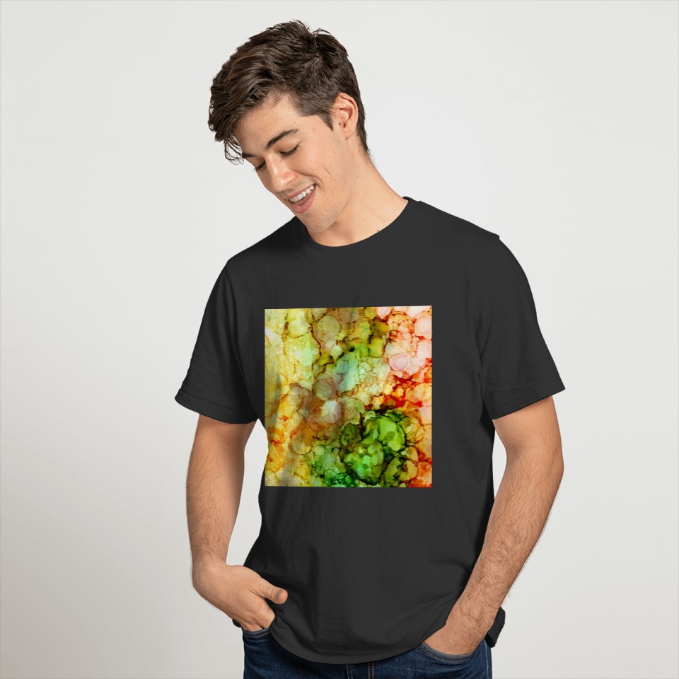 Alcohol Ink Abstract Flowers Painting T Shirts