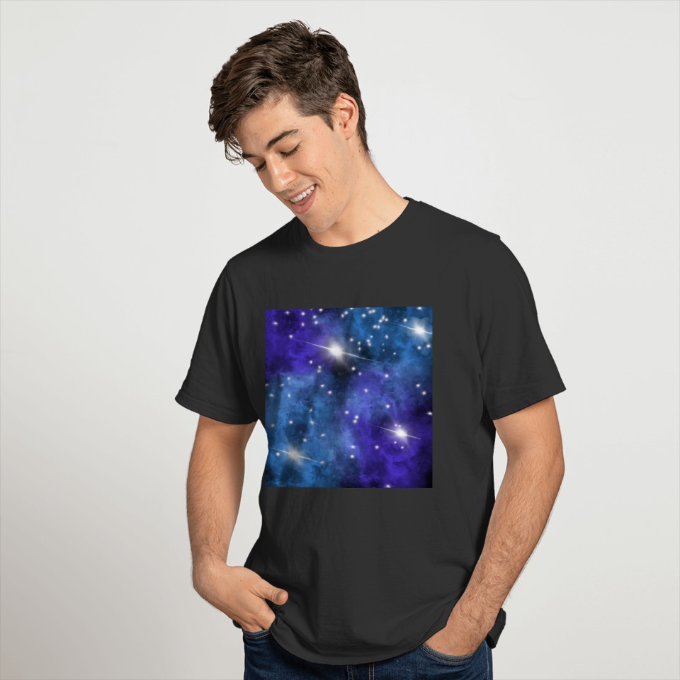 Purple blue Star Nebula Space Galaxy Universe T Shirts