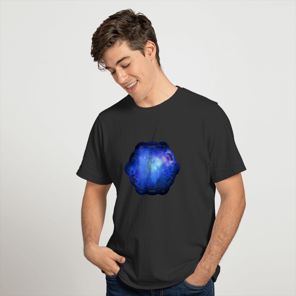 Blue Cosmos Space Flower Of Life Mandala T Shirts