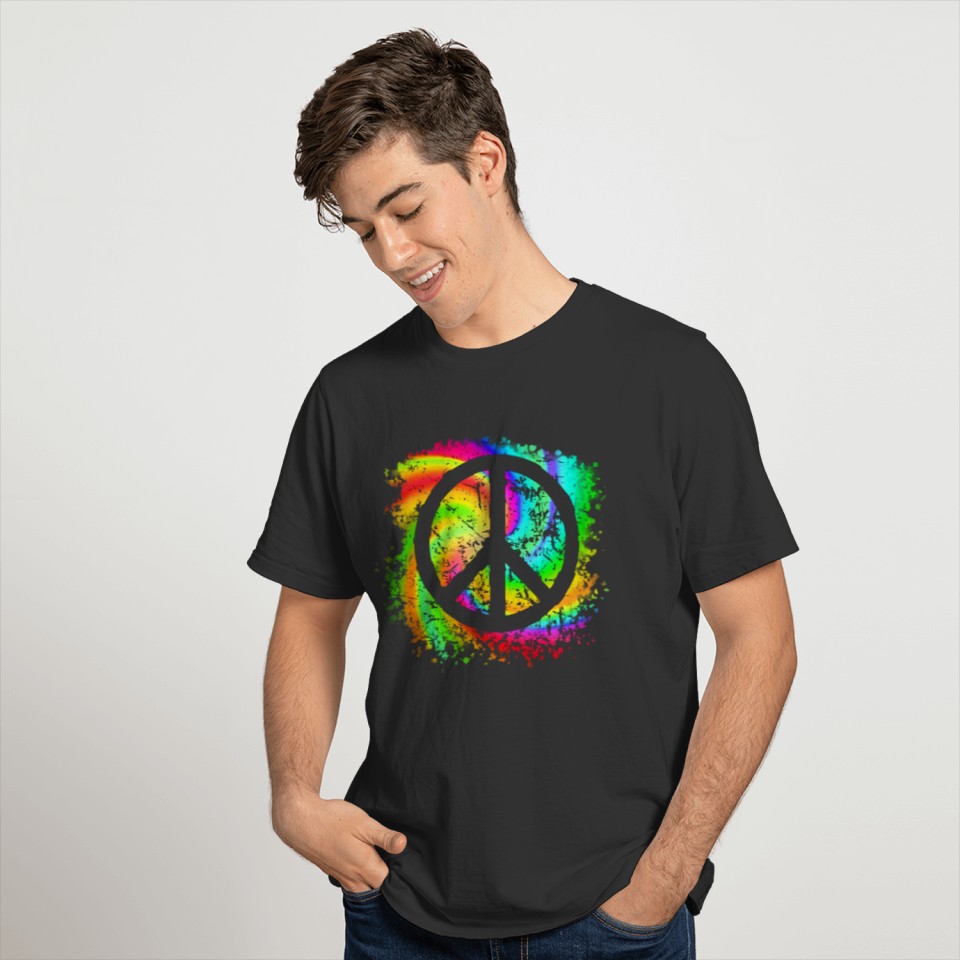 Tie Dye Peace Symbol Psychedelic Fan Or LGBT T-shirt