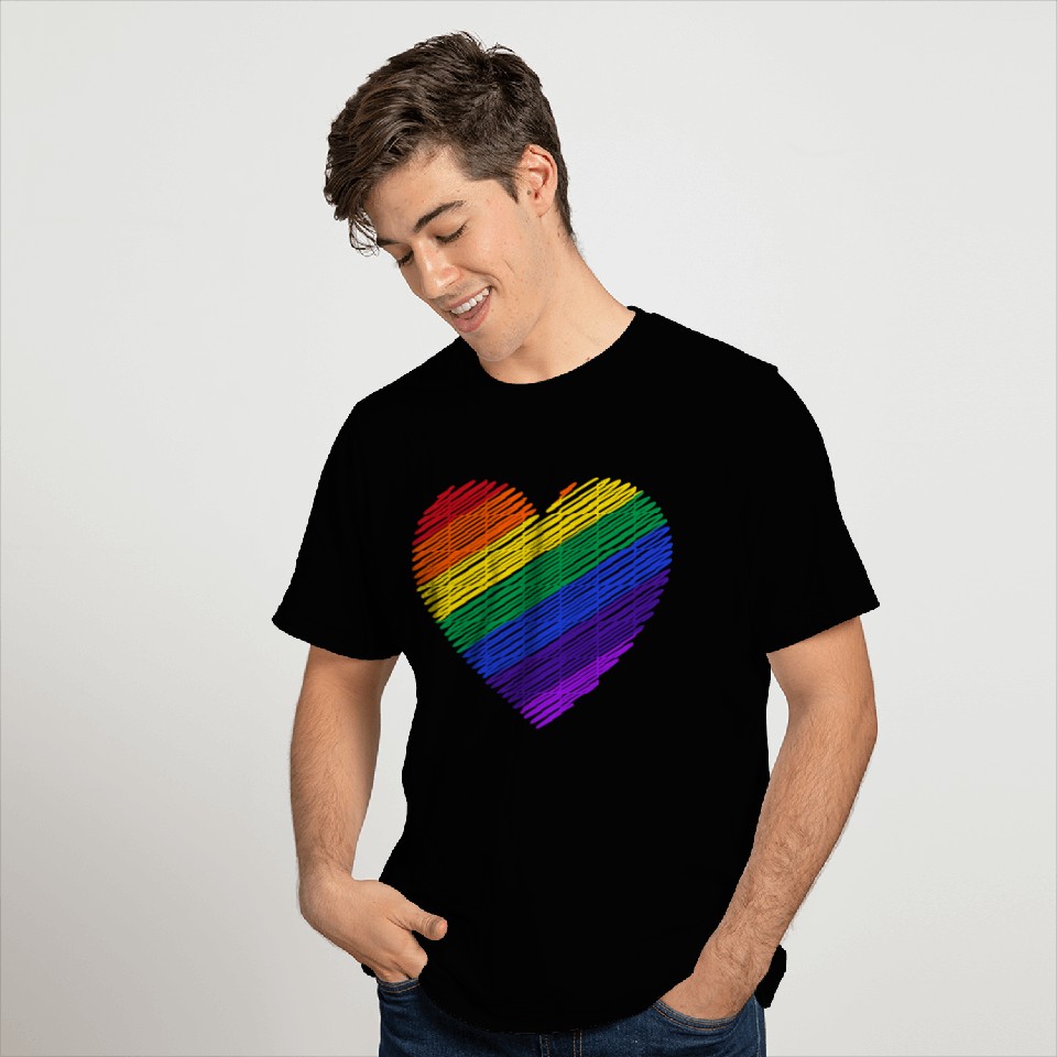 Rainbow heart T Shirts
