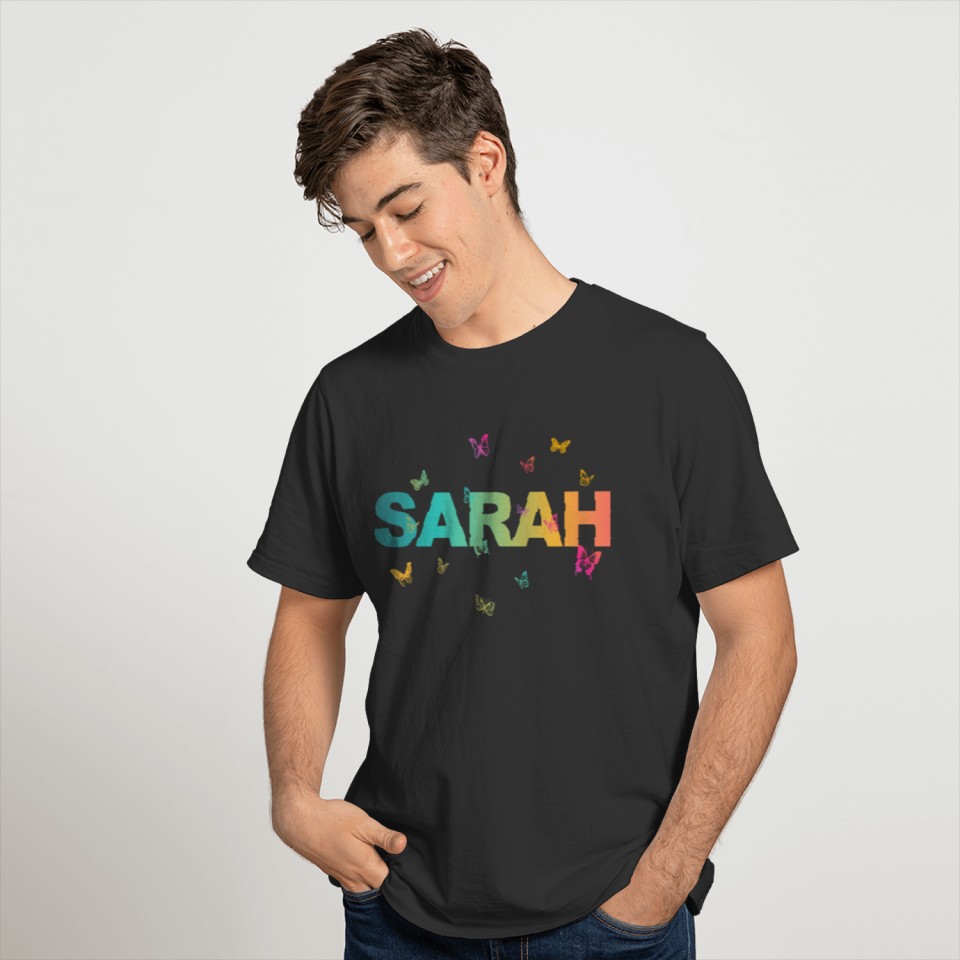 Sarah - Beautiful name with butterflies for Girls T-shirt