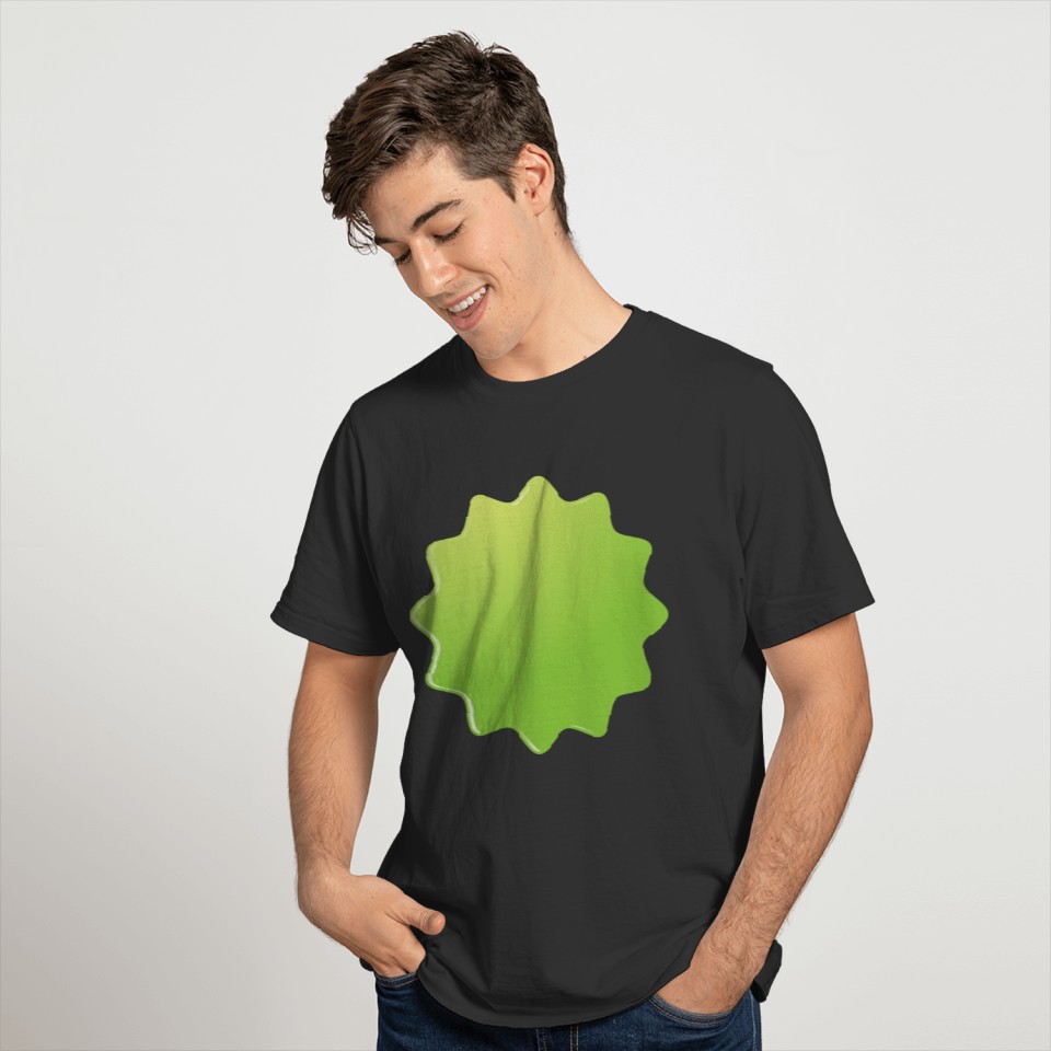 Green glossy Emblem Button T-shirt
