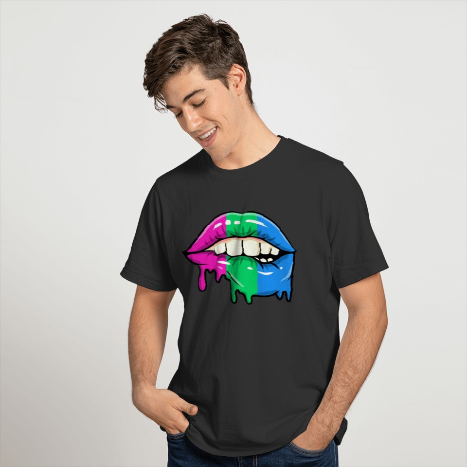 Dripping Polysexual Lips Polysexual Pride T-shirt