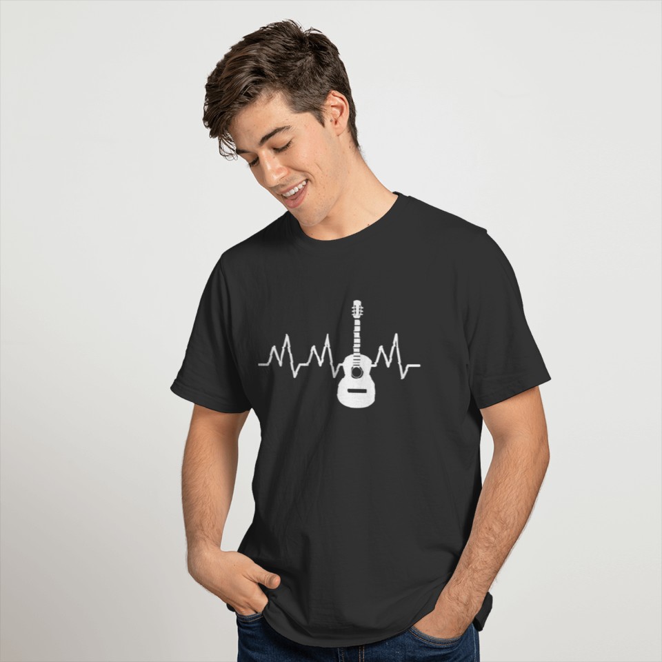 Acoustic Guitar Heart Beat Shirt T-shirt