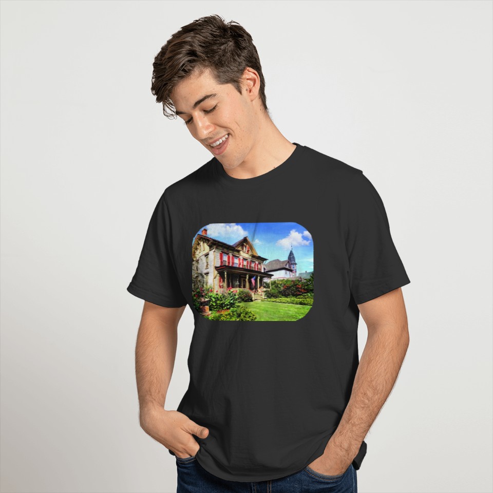Belvidere NJ - Victorian House and Garden T-shirt