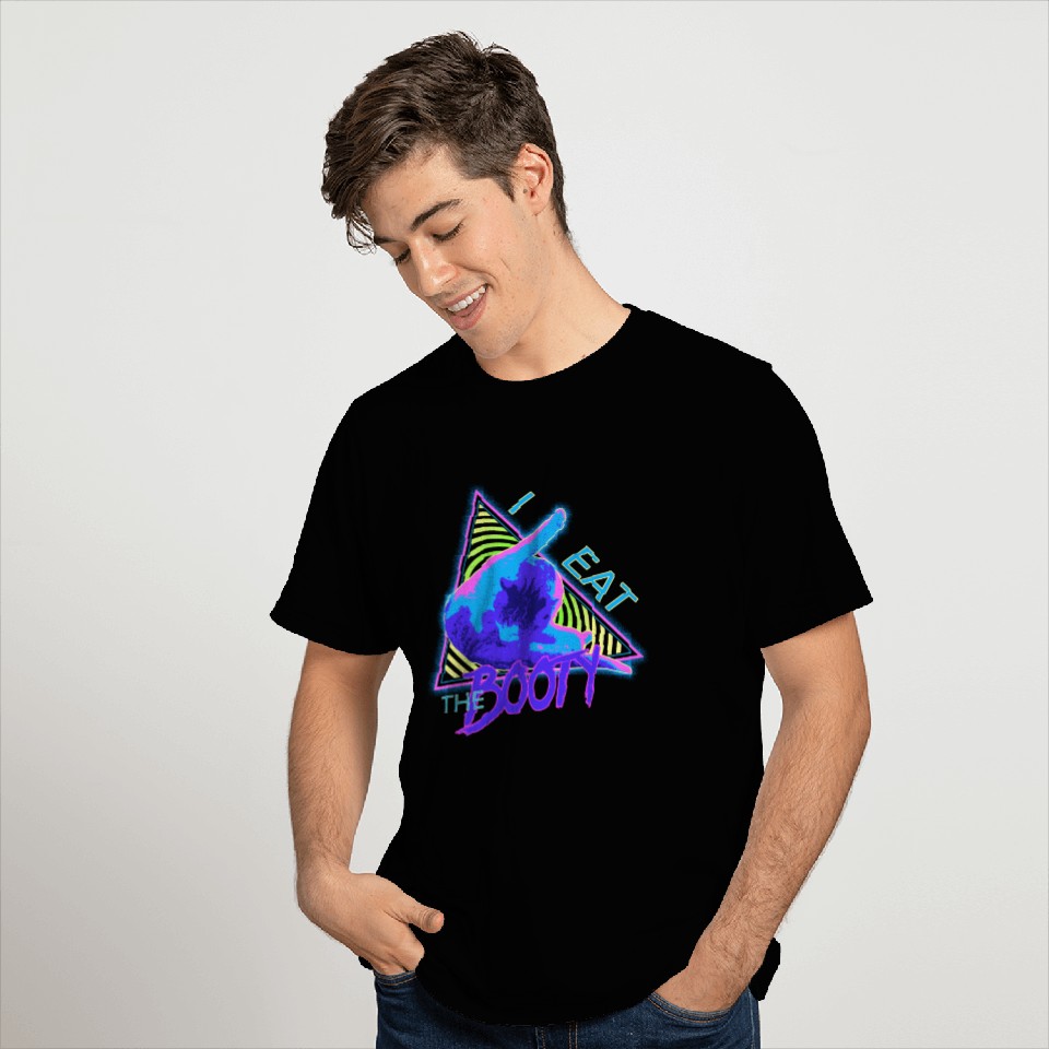 I Eat The Booty Funny Cat 90s - White T Shirts