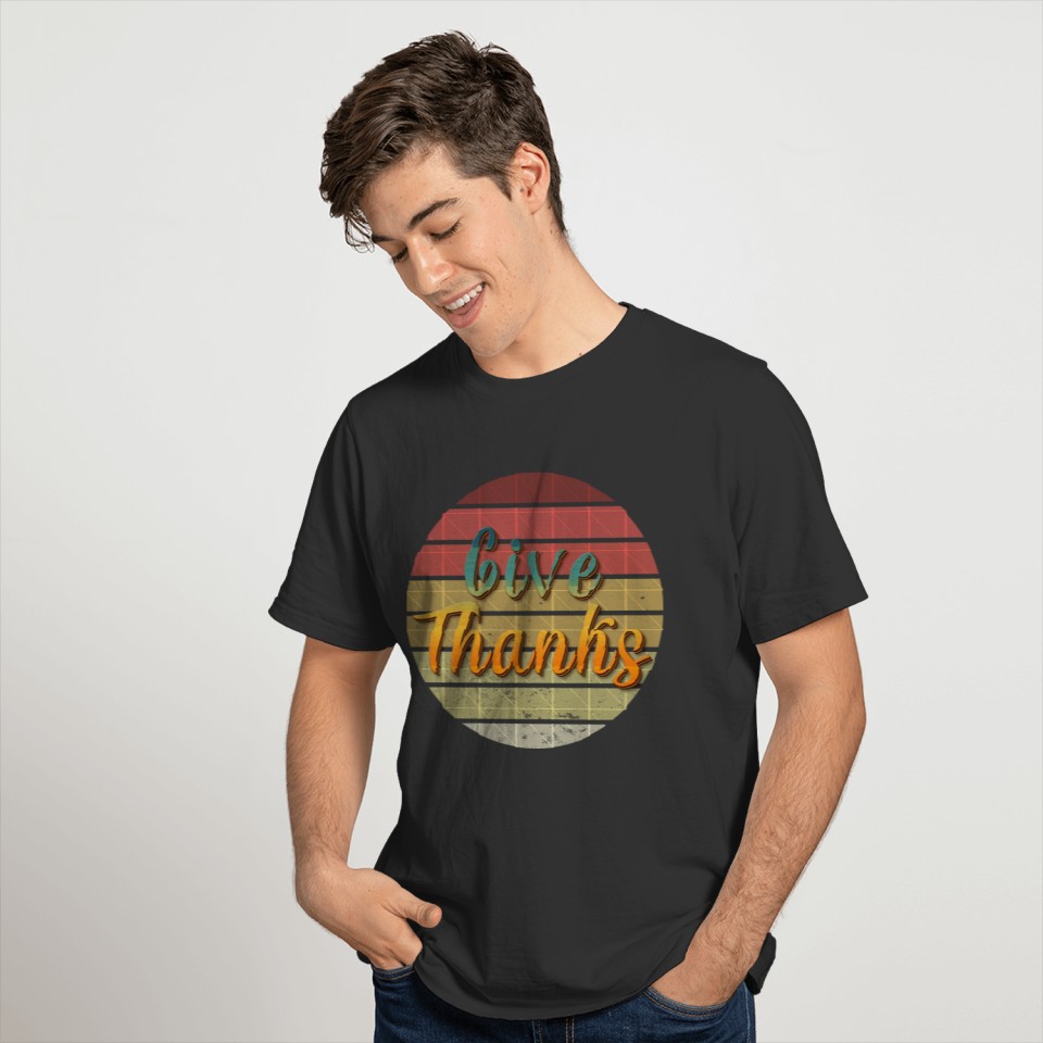 Give Thanks with Grateful Thanksgiving Retro T-shirt